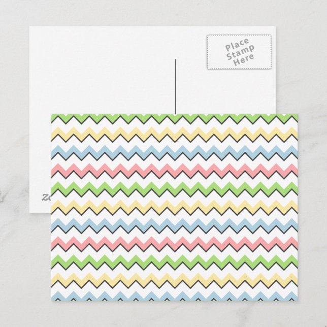 Pastel Chevron-Drop Shadow by Shirley Taylor Postcard (Front/Back)
