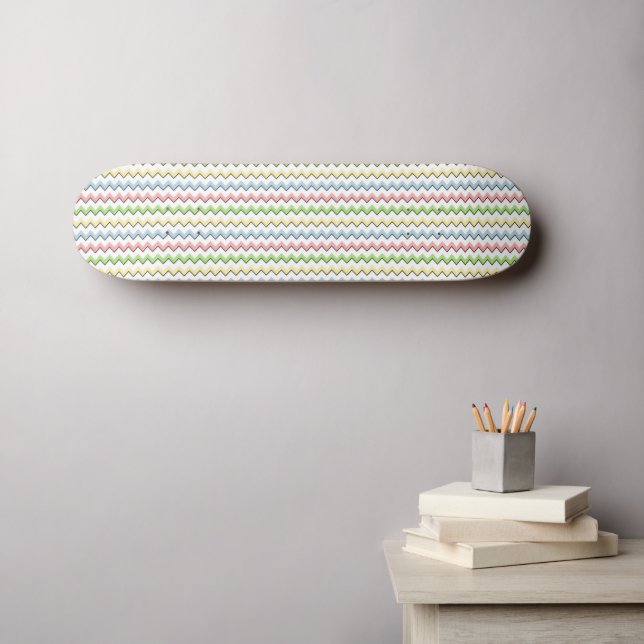 Pastel Chevron-Drop Shadow by Shirley Taylor Skateboard (Wall Art (Horz))