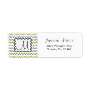 Pastel Chevron-Drop Shadow With Monogram