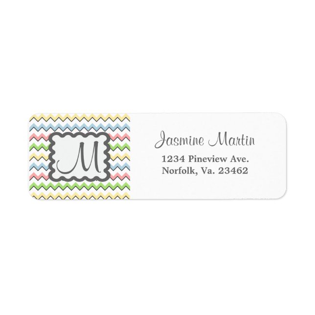 Pastel Chevron-Drop Shadow With Monogram (Front)