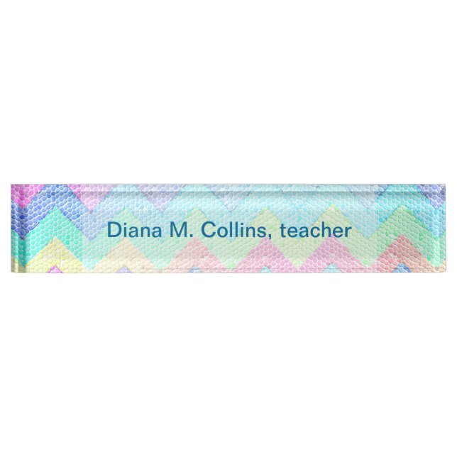 Pastel Chevron Mosaic Custom Nameplate (Front)