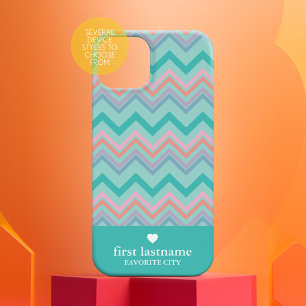 Pastel Chevron Motif avec nom - designer