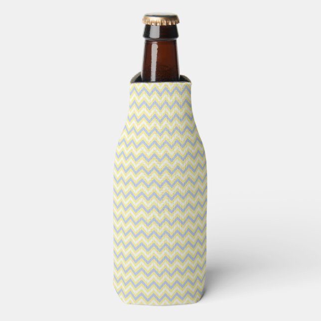 Pastel Chevron Pattern Bottle Cooler (Bottle Front)