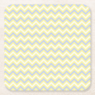 Pastel Chevron Pattern Square Paper Coaster