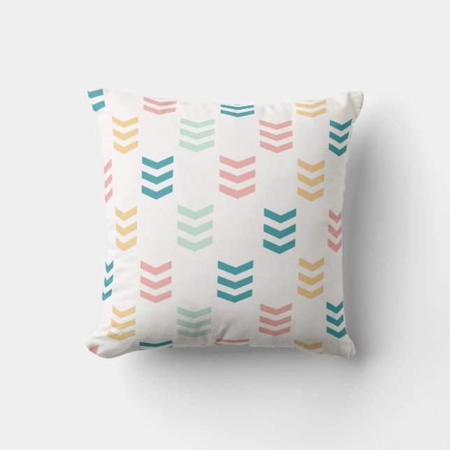 Pastel Chevron Pattern Throw Pillow (Front)