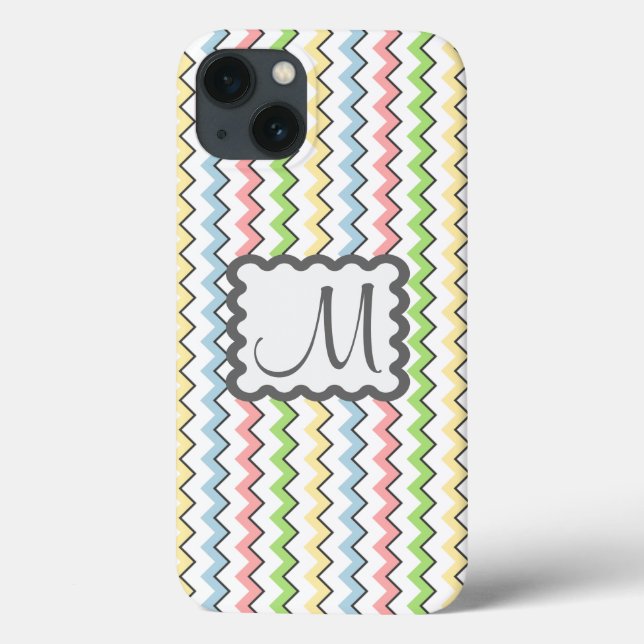 Pastel Chevron with Monogram by Shirley Taylor  Case-Mate iPhone Case (Back)