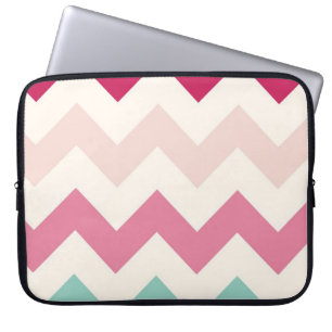 Pastel chevron zigzag stripes zig zag pattern chic laptop sleeve