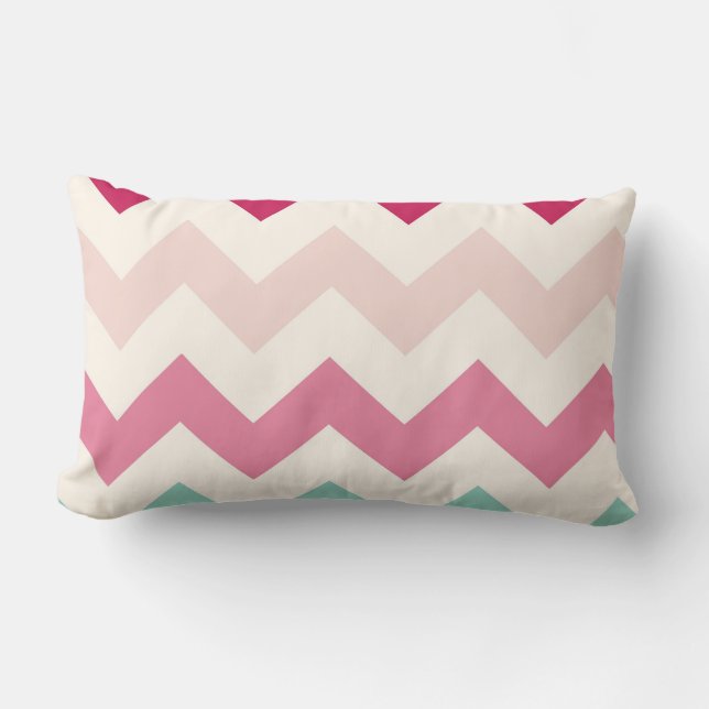 Pastel chevron zigzag stripes zig zag pattern chic lumbar pillow (Front)