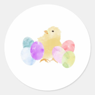Pastel Chick with Egg Design Classic Round Sticker