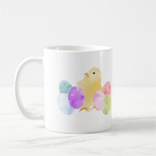 Pastel Chick with Eggs Design Coffee Mug