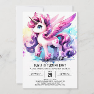 Pastel Children Horse Birthday Invitation