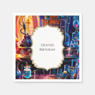 Pastel Children's Magic Scientist Birthday Napkin
