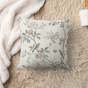 Pastel Chinoiserie Oiseaux Lancer Oreiller