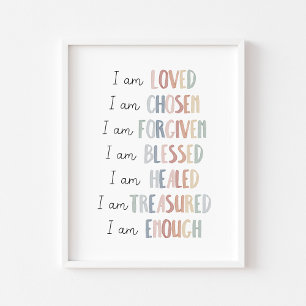 Pastel Christian, affiche d'affirmation des enfant