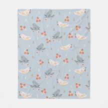 Pastel Christmas Birds Seamless Pattern