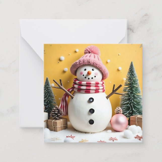 Pastel Christmas - Flat Note Card (Front)