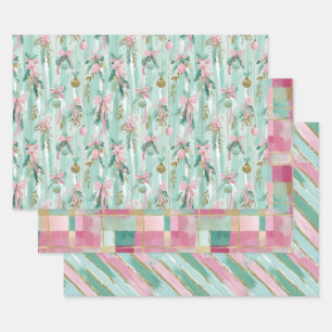 Pastel Christmas Gift Wrap Set 