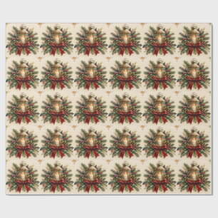 Pastel Christmas Greeting, Cozy Candle, Ribbon Wrapping Paper
