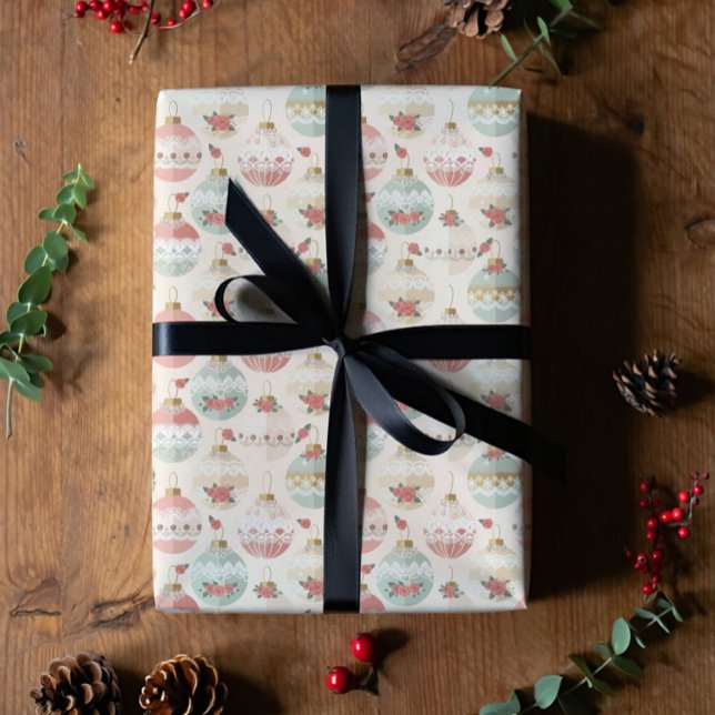 Pastel Christmas ornaments  Wrapping Paper (Creator Uploaded)