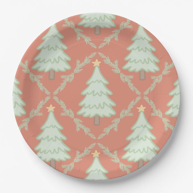 🎄 Pastel Christmas Party Paper Plates ✨ (Front)