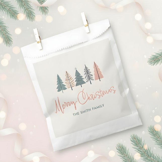 Pastel Christmas Trees Holiday Favour Bags (Creator Uploaded)