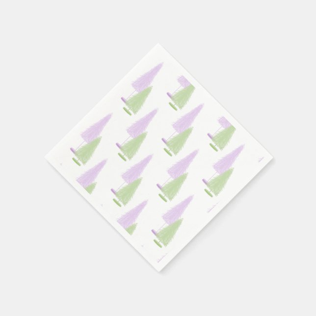 Pastel Christmas Trees Napkin (Corner)
