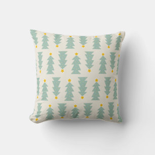 Pastel Christmas Trees Throw Pillow