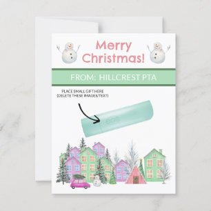 Pastel Christmas Village, Personalized Gifting Invitation