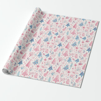 "Pastel Christmas Wonderland Pattern" Wrapping Paper