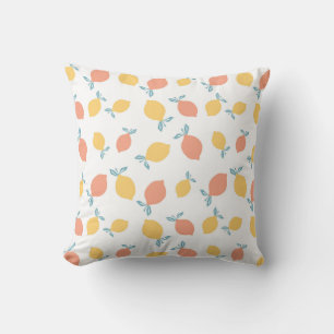 Pastel Citrus Delight Throw Pillow