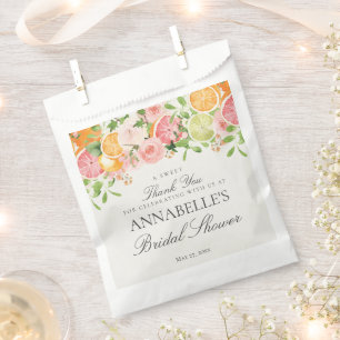 Pastel Citrus Floral Cutie Bridal Shower Dessert Favour Bag