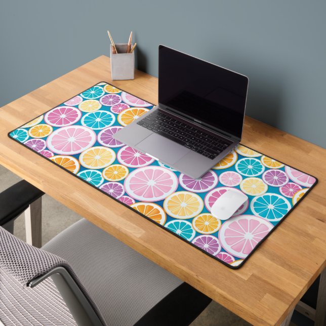 Pastel Citrus Fruit Pattern Desk Mat (Office 2)