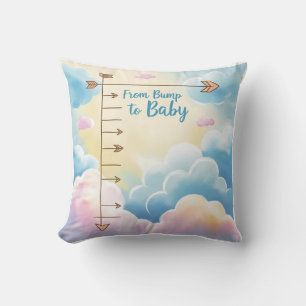 Pastel Cloud 'From Bump to Baby' Growth Chart Throw Pillow