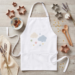 Pastel Clouds and Stars Baby Shower Standard Apron