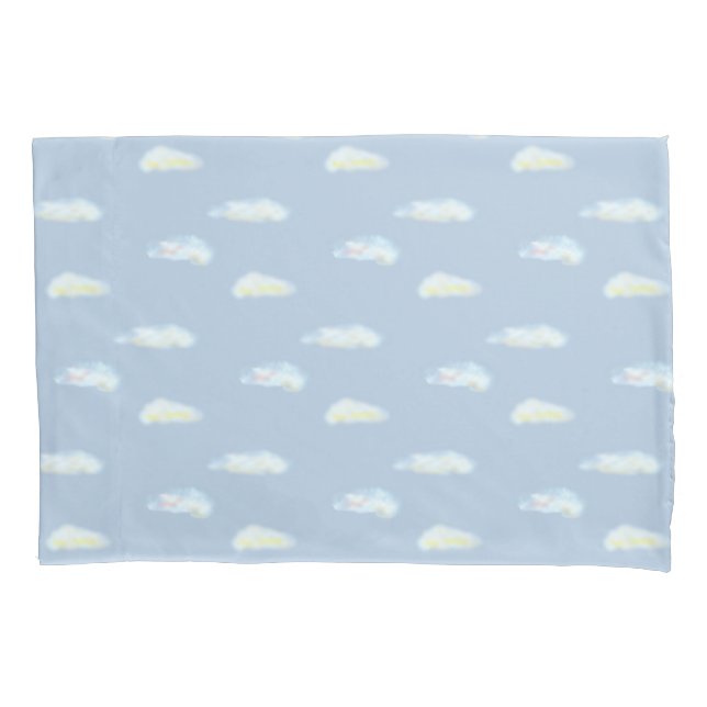 Pastel Clouds on Light Blue Pillowcase (Front)