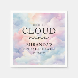 Pastel Clouds She's On Cloud Nine Bridal Shower Napkin