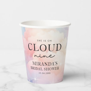 Pastel Clouds She's On Cloud Nine Bridal Shower Paper Cups