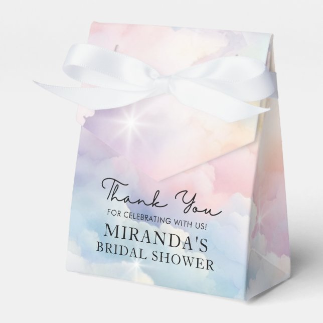 Pastel Clouds Sky Bridal Shower Favor Box (Front Side)