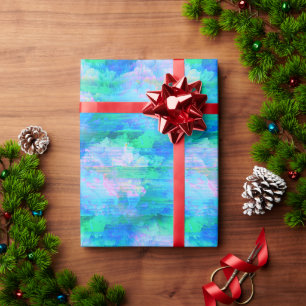Pastel Cloudy Blues Wrapping Paper