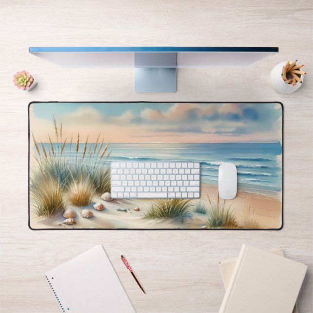 Pastel Coastal Dunes Watercolor Desk Mat (Office 1)