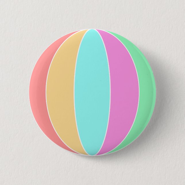 Pastel Color Beach Ball 2 Inch Round Button (Front)