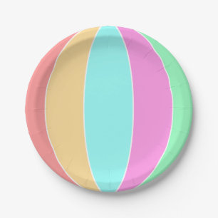 Pastel Color Beach Ball Paper Plate