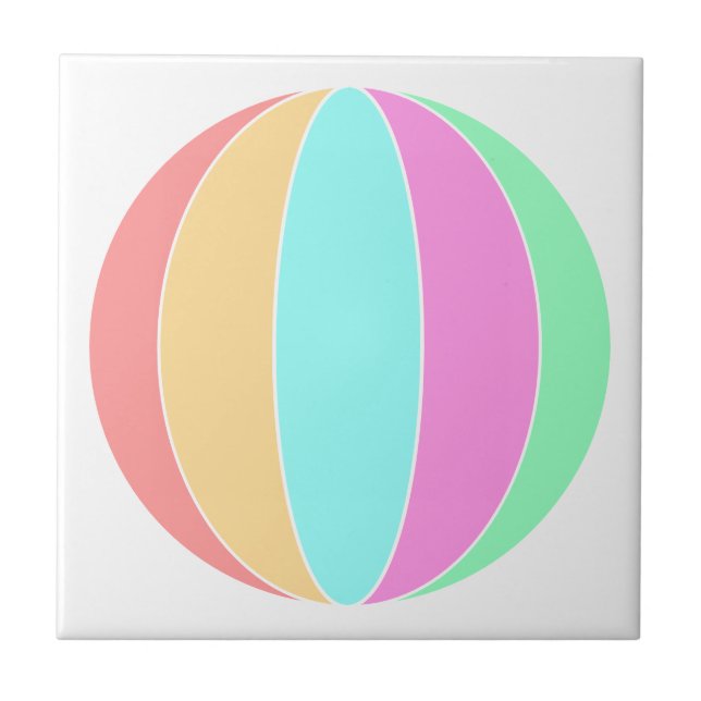 Pastel Color Beach Ball Tile (Front)