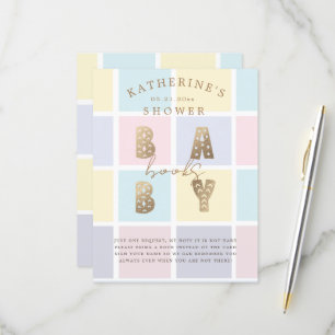 Pastel Color Block Gold Books Pour Une Carte Bébé