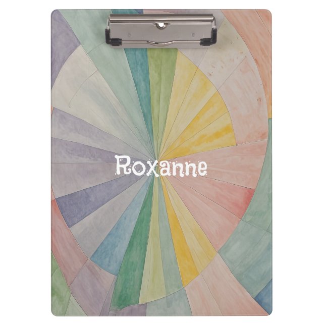 Pastel Color Wheel Odyssey Personalized Clipboard (Front)