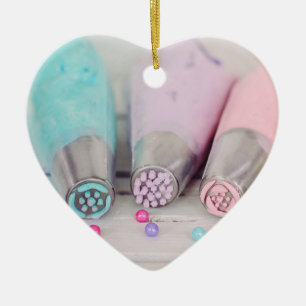 Pastel Colored Cake Decorating Tools Photograph Ceramic Ornament