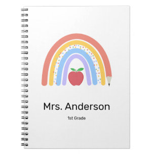 Pastel Colored Rainbow Teacher Notebook