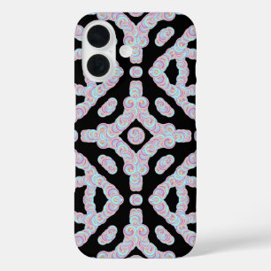 Pastel Colored Squiggly Discs Symmetrical Pattern iPhone 16 Case