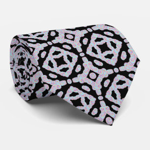 Pastel Colored Squiggly Discs Symmetrical Pattern Tie