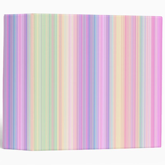 PASTEL COLORED STRIPES BINDER (Front/Spine)